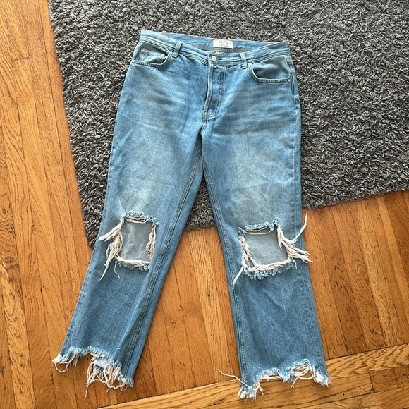 Free People We The Free Maggie Straight Jean in Light Stone Size 30 - Picture 4 of 16